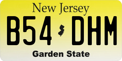 NJ license plate B54DHM