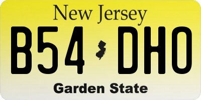 NJ license plate B54DHO