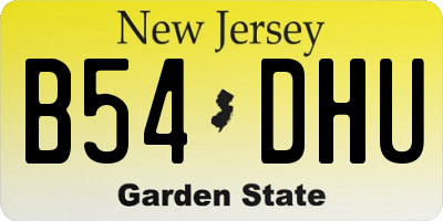 NJ license plate B54DHU