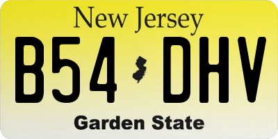 NJ license plate B54DHV