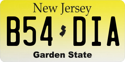 NJ license plate B54DIA
