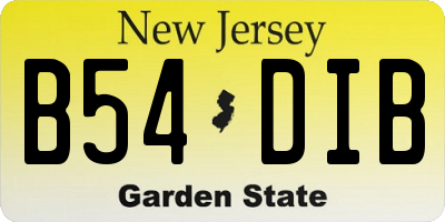 NJ license plate B54DIB