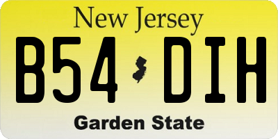 NJ license plate B54DIH