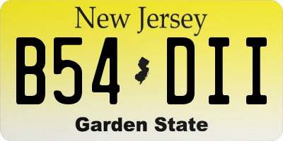 NJ license plate B54DII