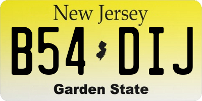 NJ license plate B54DIJ