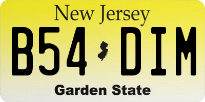 NJ license plate B54DIM