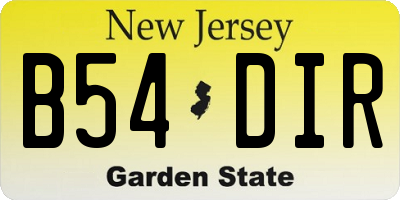 NJ license plate B54DIR