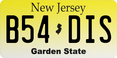NJ license plate B54DIS