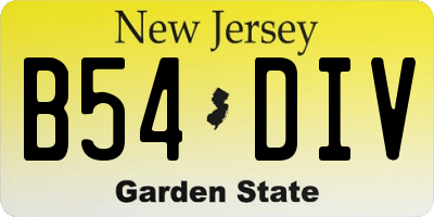 NJ license plate B54DIV