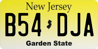 NJ license plate B54DJA