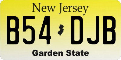 NJ license plate B54DJB