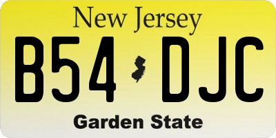 NJ license plate B54DJC