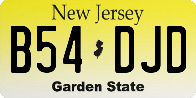 NJ license plate B54DJD