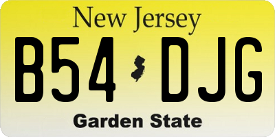 NJ license plate B54DJG