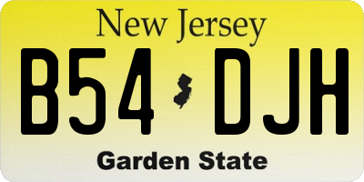 NJ license plate B54DJH