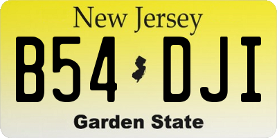 NJ license plate B54DJI