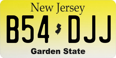 NJ license plate B54DJJ