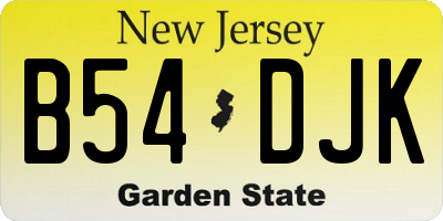 NJ license plate B54DJK