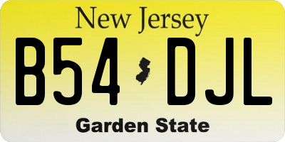 NJ license plate B54DJL