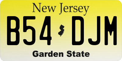 NJ license plate B54DJM