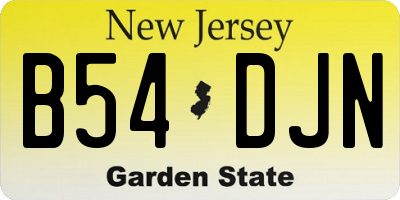NJ license plate B54DJN