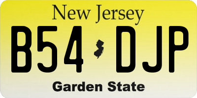 NJ license plate B54DJP