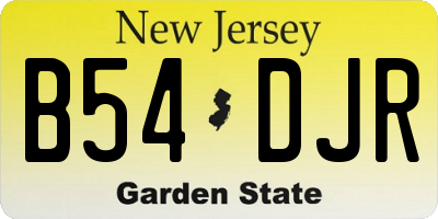 NJ license plate B54DJR