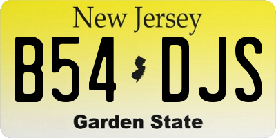 NJ license plate B54DJS