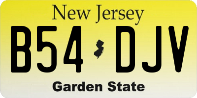 NJ license plate B54DJV