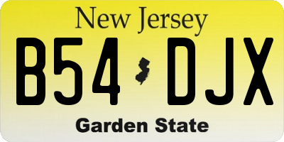 NJ license plate B54DJX