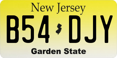 NJ license plate B54DJY