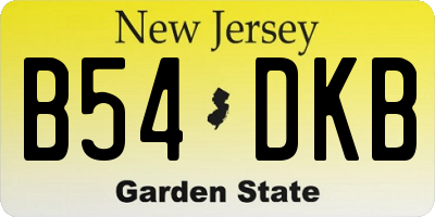 NJ license plate B54DKB