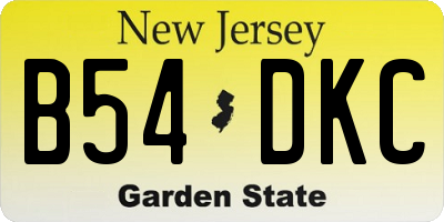 NJ license plate B54DKC