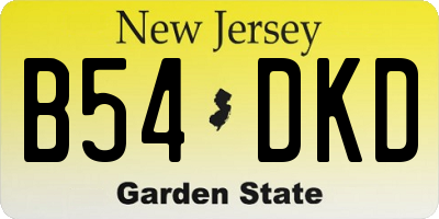 NJ license plate B54DKD