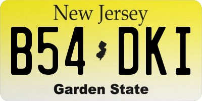 NJ license plate B54DKI