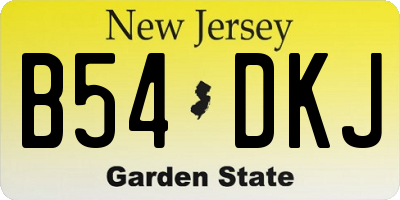 NJ license plate B54DKJ