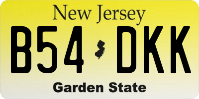 NJ license plate B54DKK