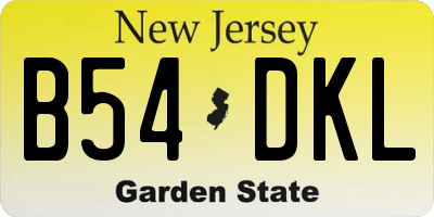 NJ license plate B54DKL