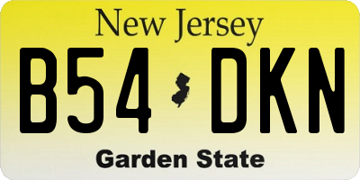 NJ license plate B54DKN