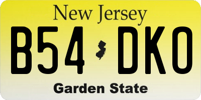 NJ license plate B54DKO