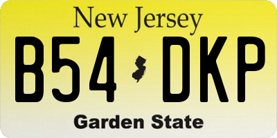 NJ license plate B54DKP