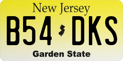 NJ license plate B54DKS