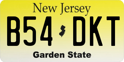 NJ license plate B54DKT