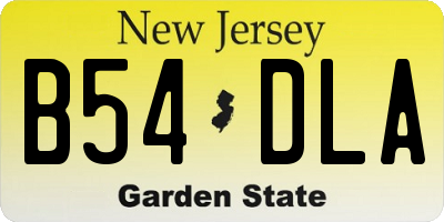 NJ license plate B54DLA