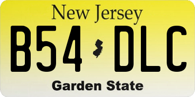 NJ license plate B54DLC