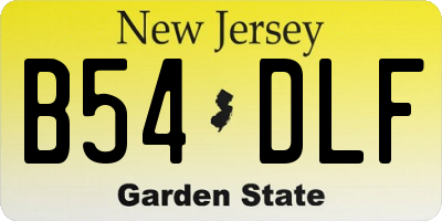 NJ license plate B54DLF