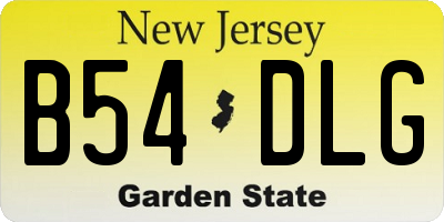 NJ license plate B54DLG