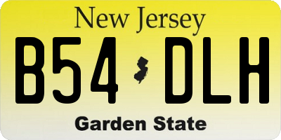 NJ license plate B54DLH