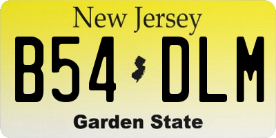 NJ license plate B54DLM