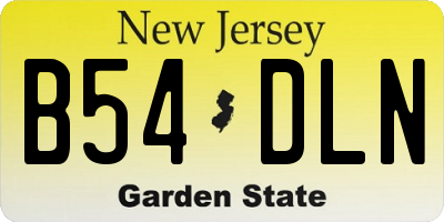 NJ license plate B54DLN